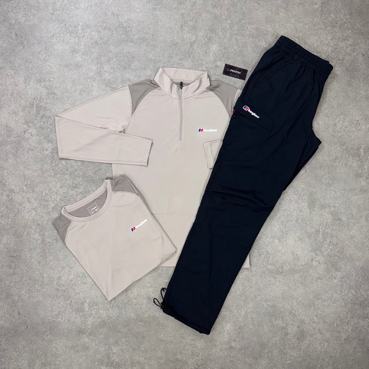 Berghaus Ridgeway 1/4 Zip Tri Set – Taupe Brown x Obsidian