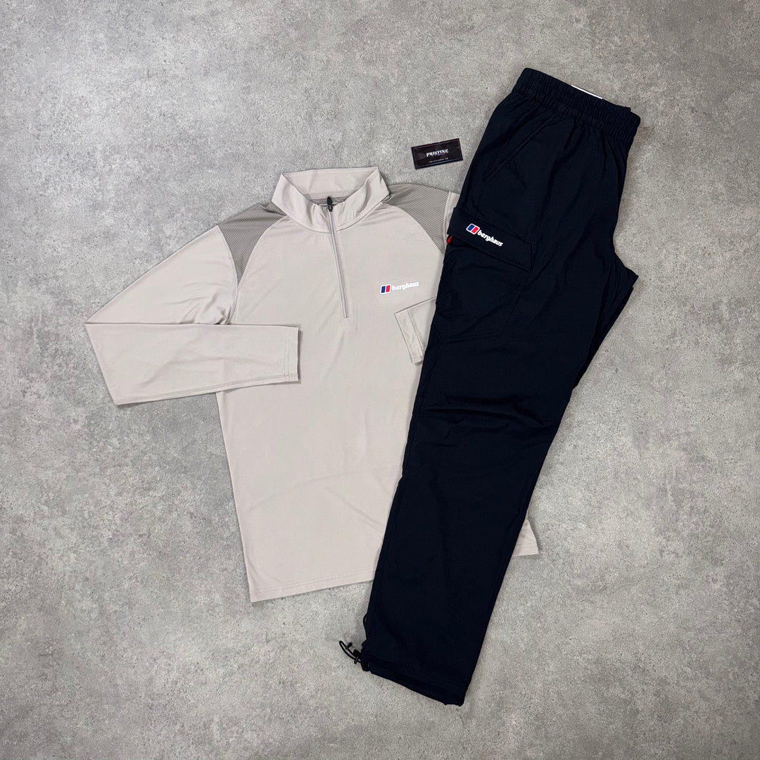 Berghaus Ridgeway 1/4 Zip Twin Set – Taupe Brown x Obsidian