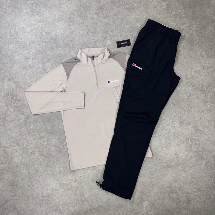 Berghaus Ridgeway 1/4 Zip Twin Set – Taupe Brown x Obsidian