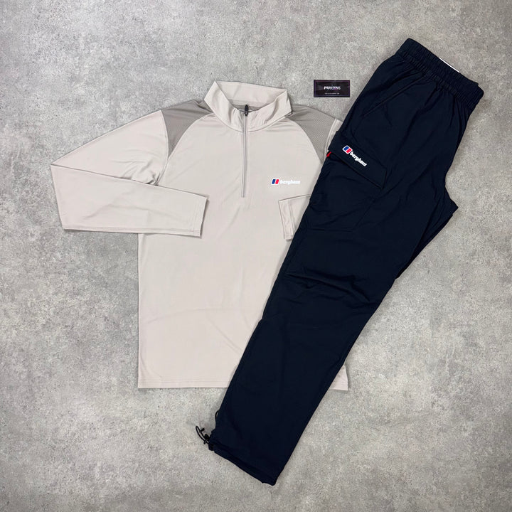Berghaus Ridgeway 1/4 Zip Twin Set – Taupe Brown x Obsidian