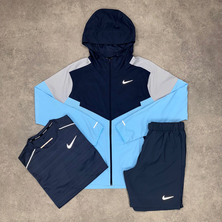 Nike Light Windrunner Shorts Tri Set (Navy/Baby-Blue)
