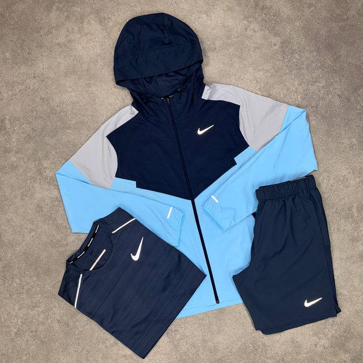 Nike Light Windrunner Shorts Tri Set (Navy/Baby-Blue)