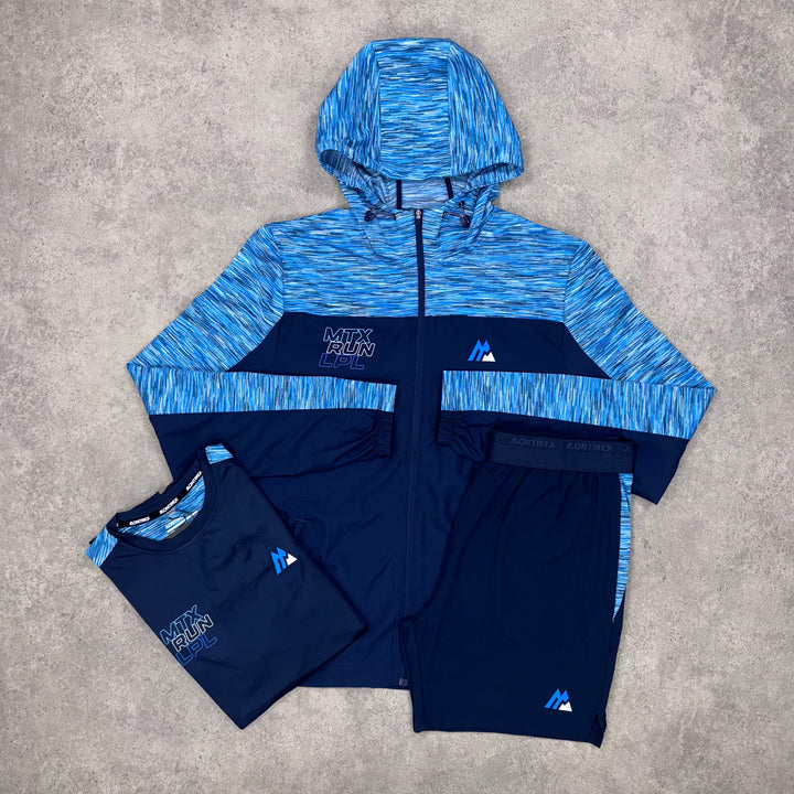 Montirex Run Tri-Short Set (Black/Blue)