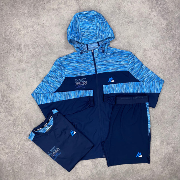 Montirex Run Tri-Short Set (Black/Blue)