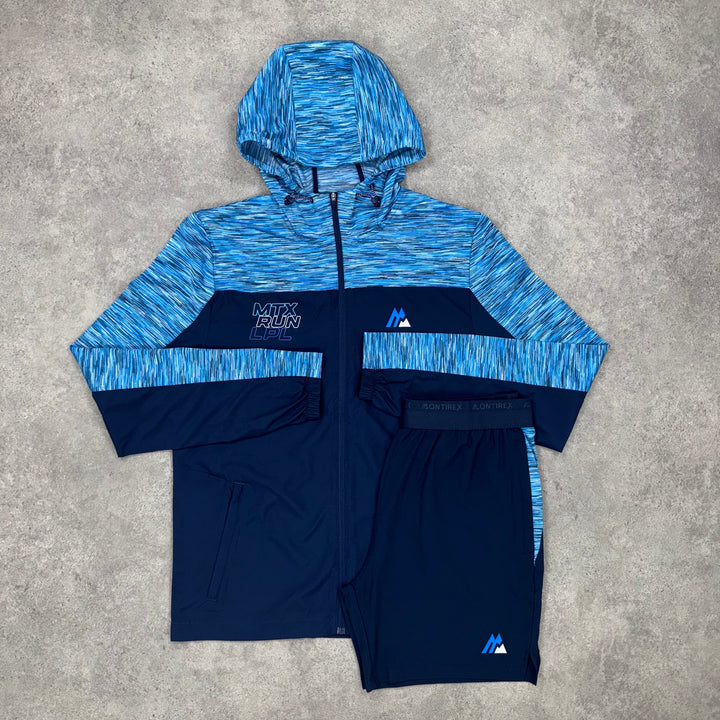 Montirex Run Jacket & Short Set (Black/Blue)