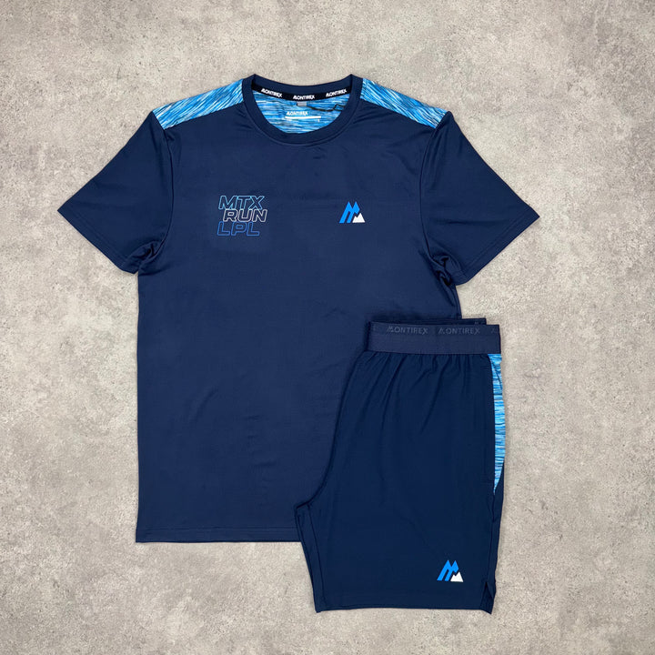 Montirex Run T-Shirt Set (Black/Blue)