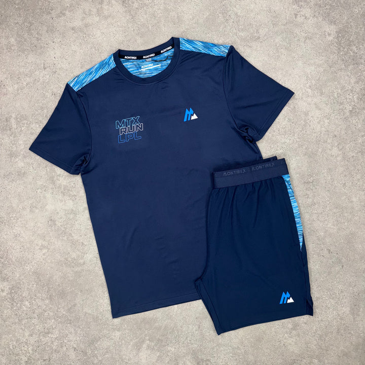 Montirex Run T-Shirt Set (Black/Blue)
