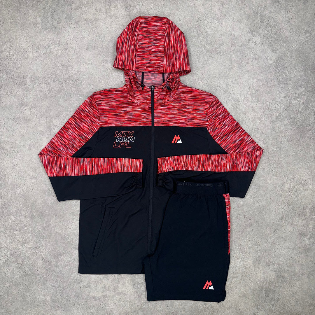 Montirex Run Jacket & Short Set (Black/Red)