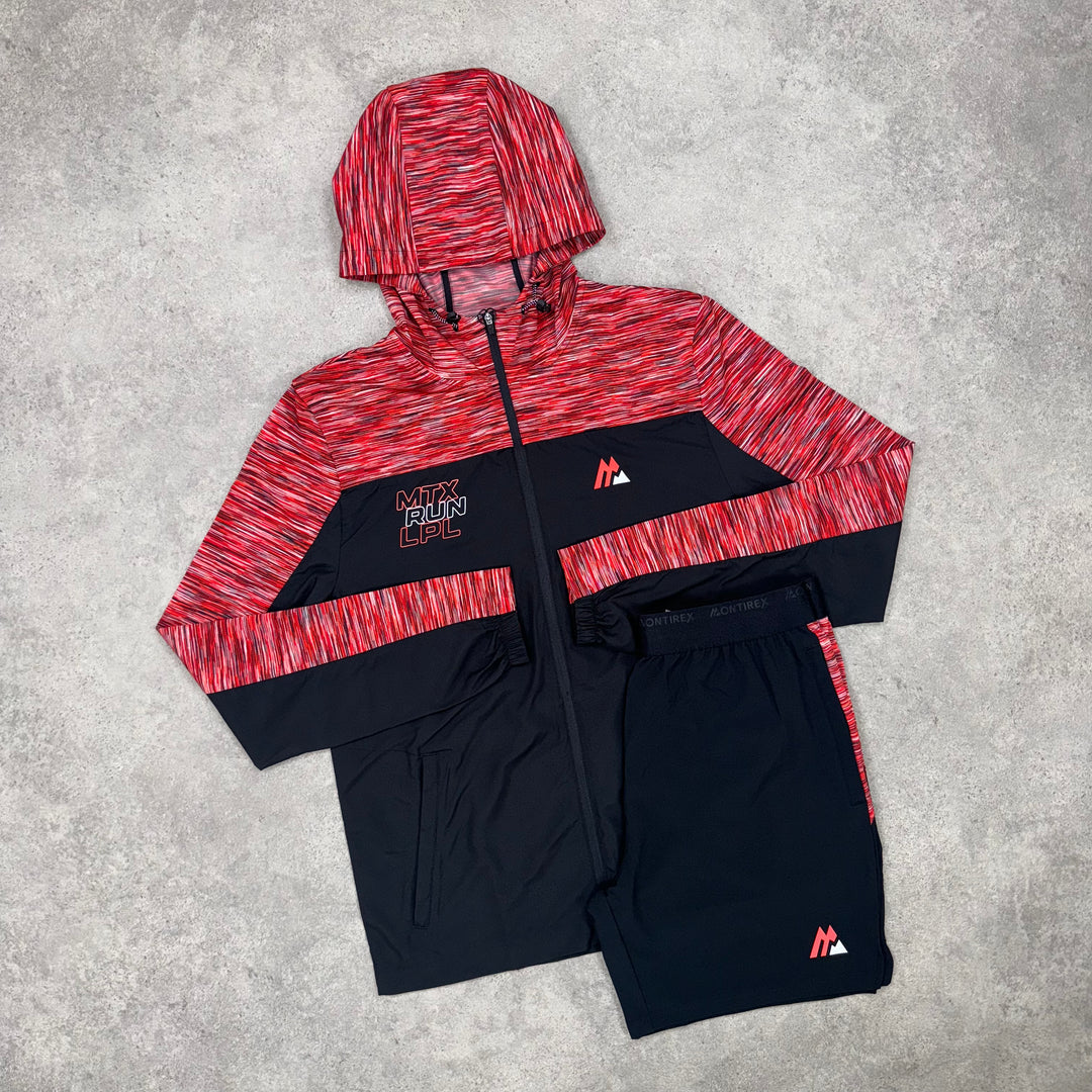 Montirex Run Jacket & Short Set (Black/Red)