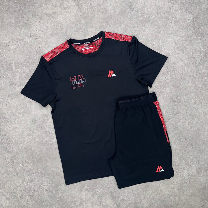 Montirex Run T-Shirt Set (Black/Red)