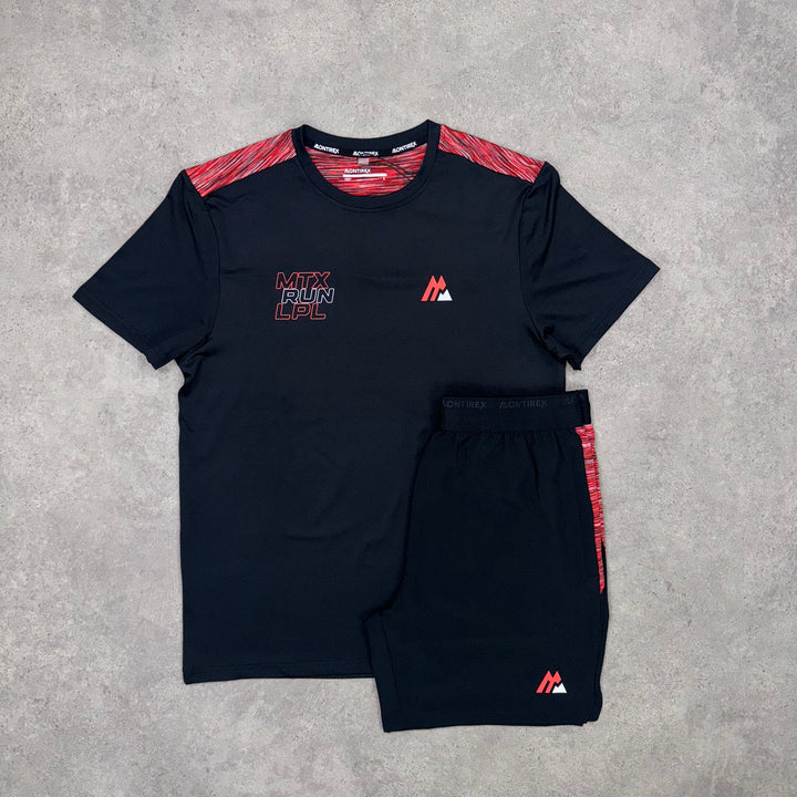 Montirex Run T-Shirt Set (Black/Red)