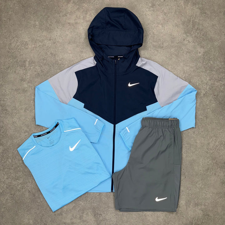 Nike Light Windrunner Shorts Tri Set (Navy/Grey)