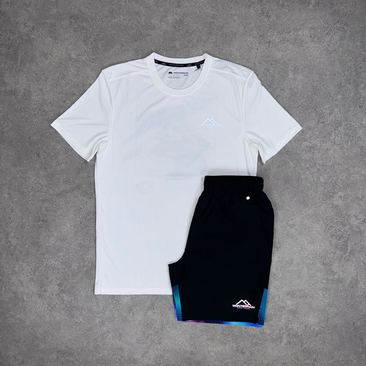 Monterrain Galaxy T-Shirt / Short Set (White/Black)