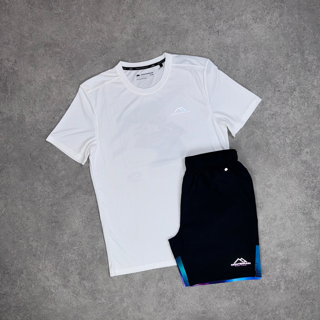 Monterrain Galaxy T-Shirt / Short Set (White/Black)