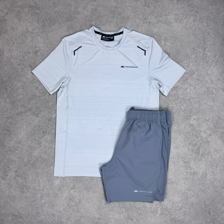 Monterrain Lyder T-Shirt / Short Set (White/Grey)