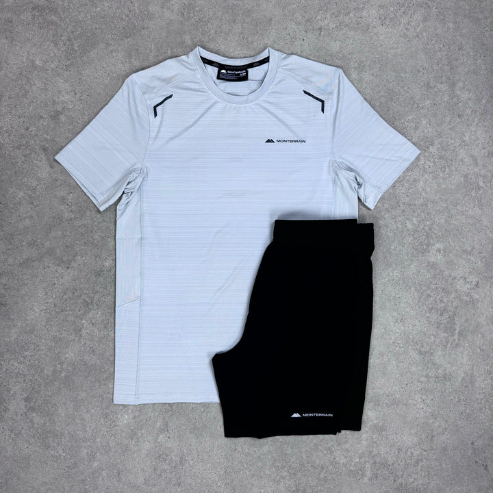 Monterrain Lyder T-Shirt / Short Set (White/Black)