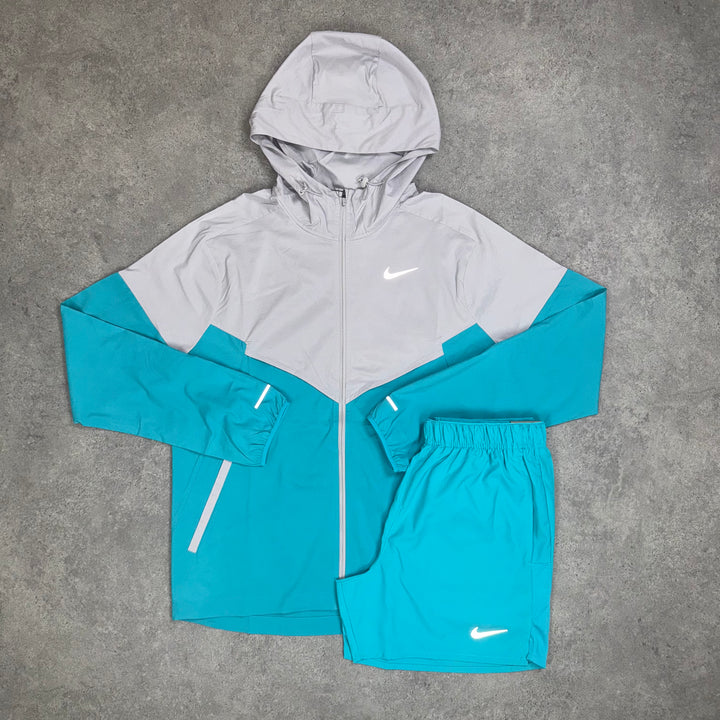 Nike Light Windrunner Shorts Set (Teal/White)