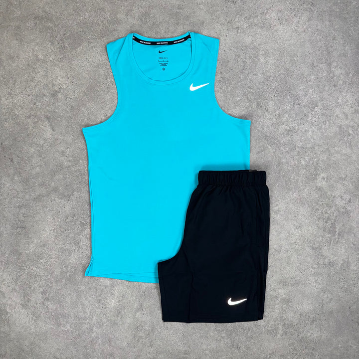 Nike Tank Top Short Set (Teal/Black)
