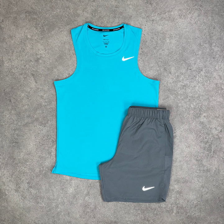 Nike Tank Top Short Set (Teal/Grey)