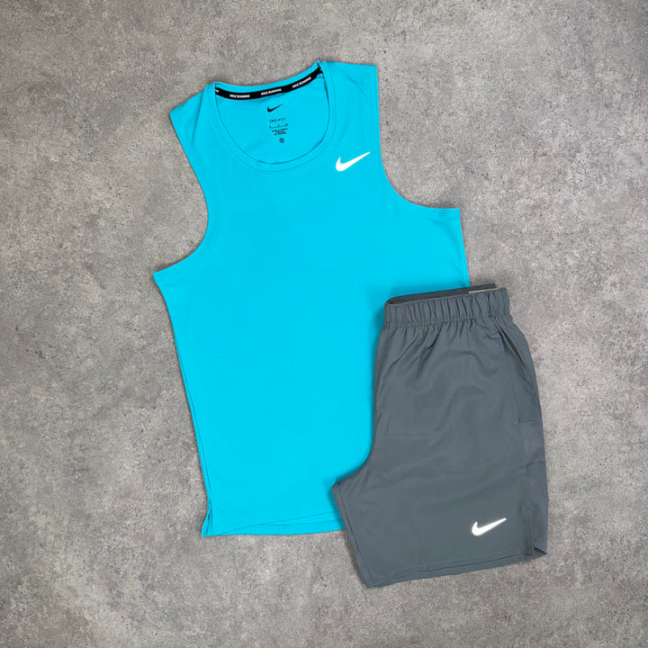 Nike Tank Top Short Set (Teal/Grey)