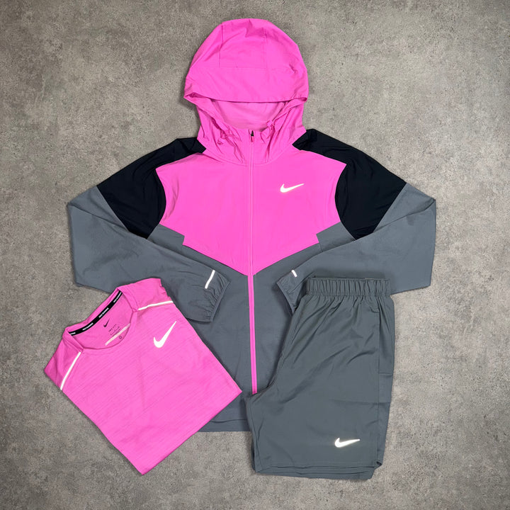 Nike Light Windrunner Shorts Tri Set (Playful Pink/Grey)
