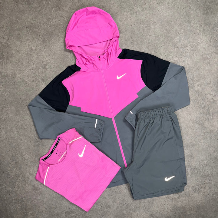 Nike Light Windrunner Shorts Tri Set (Playful Pink/Grey)