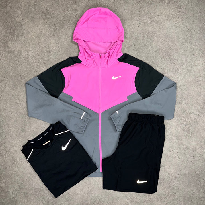 Nike Light Windrunner Shorts Tri Set (Playful Pink/Black)
