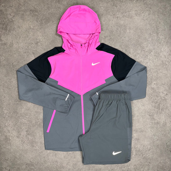 Nike Light Windrunner Shorts Set (Playful-Pink/Grey)