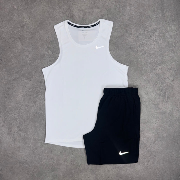 Nike Tank Top Short Set (White/Black)