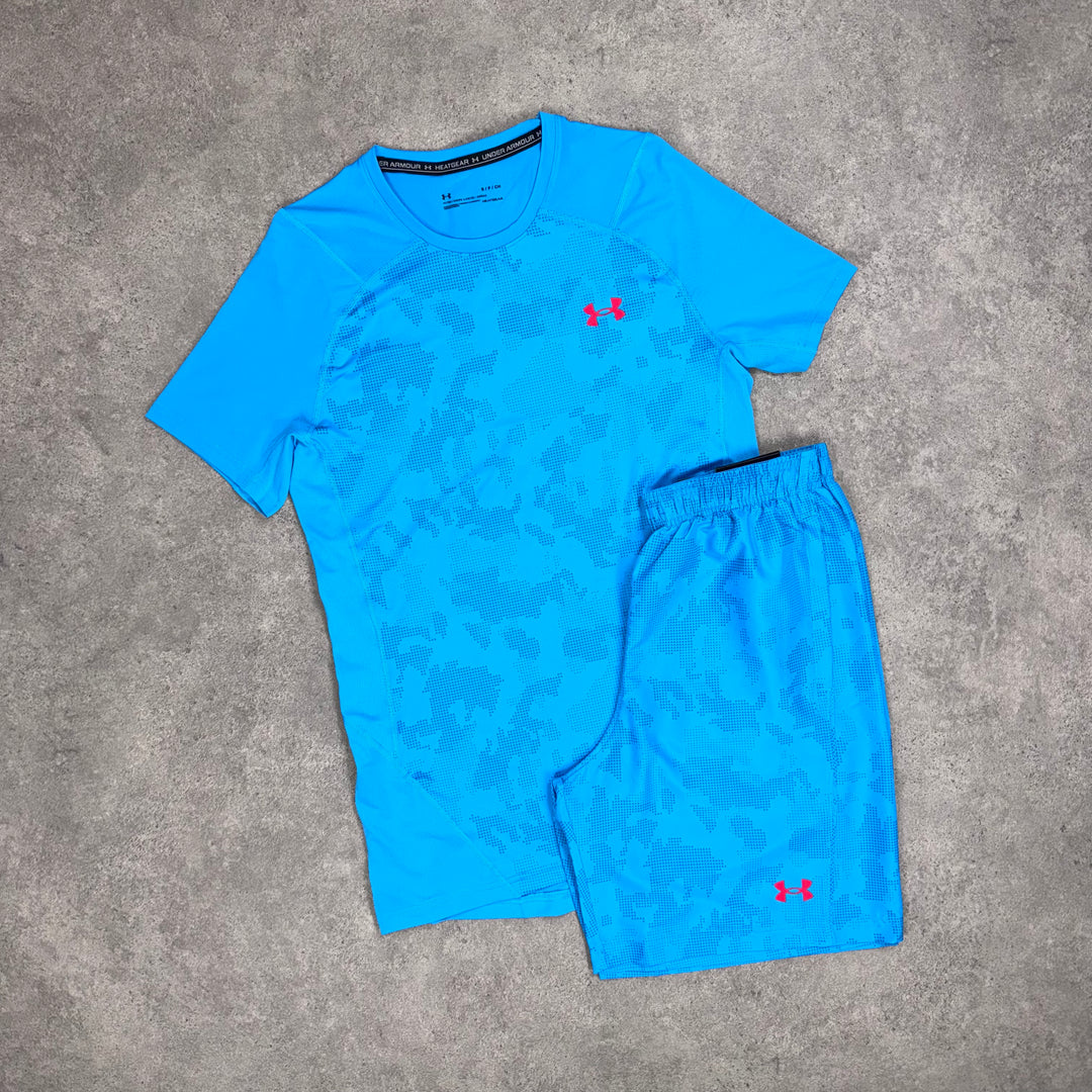 Under Armour Woven Camo Short Set (Blue/Red)