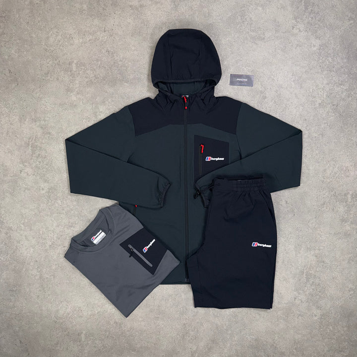 Berghaus Apex Tri Short Set – Obsidian x Graphite Grey x Black