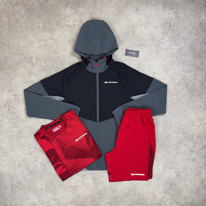 Monterrain Redline Tri Short Set – Graphite x Black x Crimson