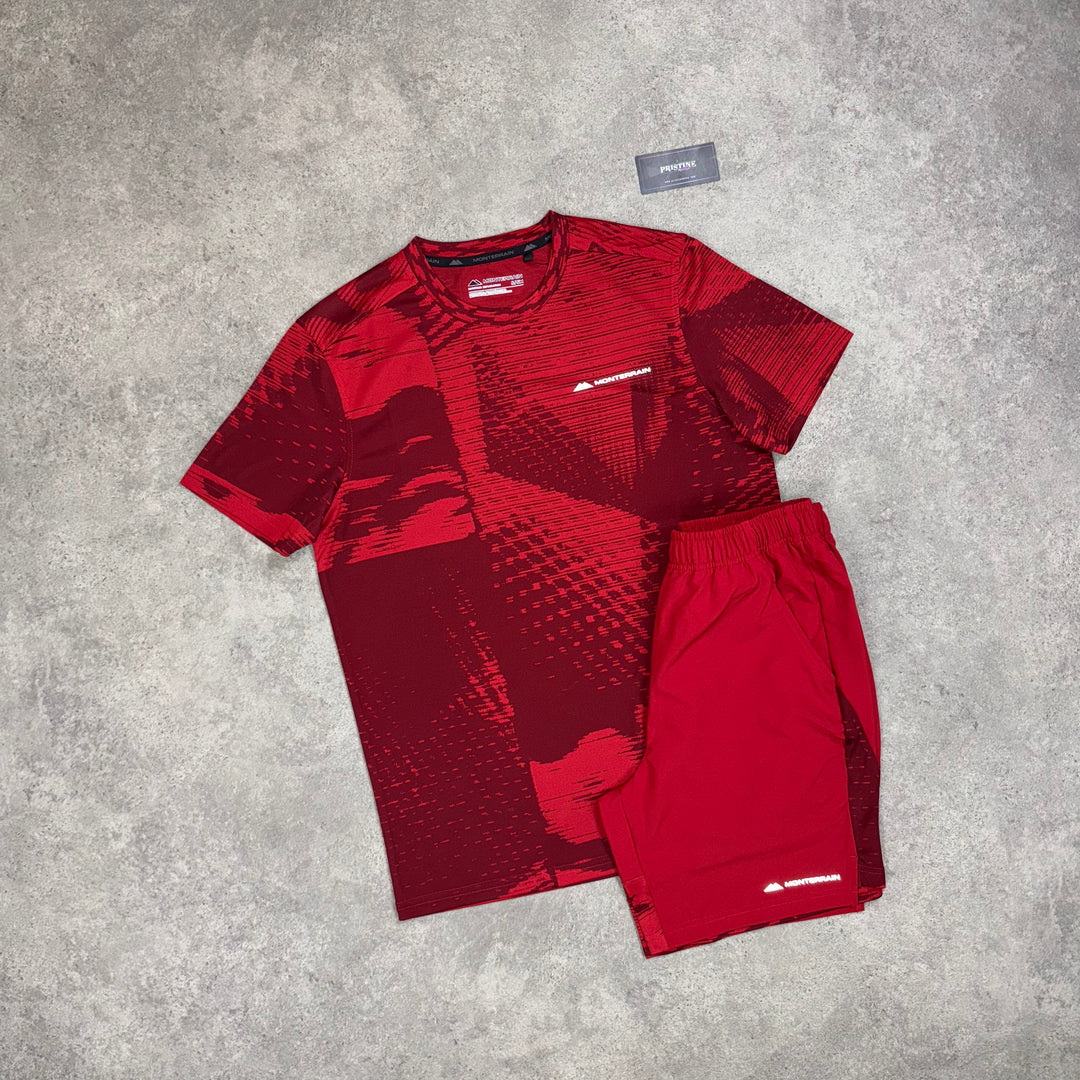 Monterrain Redline Short Set – Crimson x Deep Red