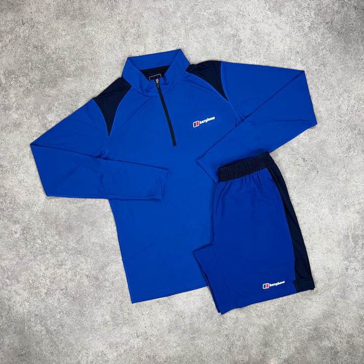 Berghaus Wayside Tech 1/4 Zip Short Set (Electric-Blue)