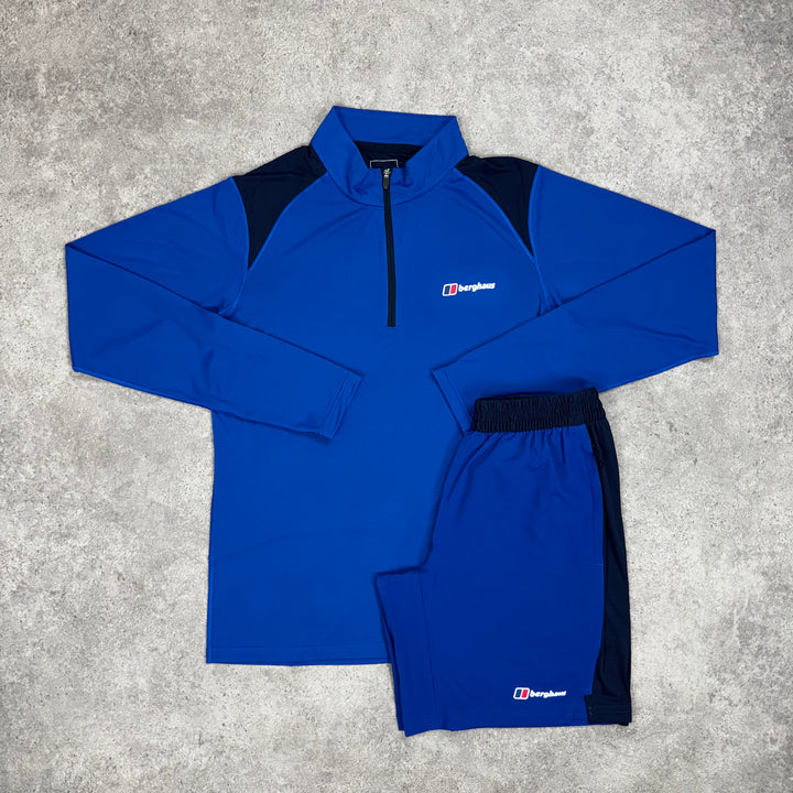 Berghaus Wayside Tech 1/4 Zip Short Set (Electric-Blue)
