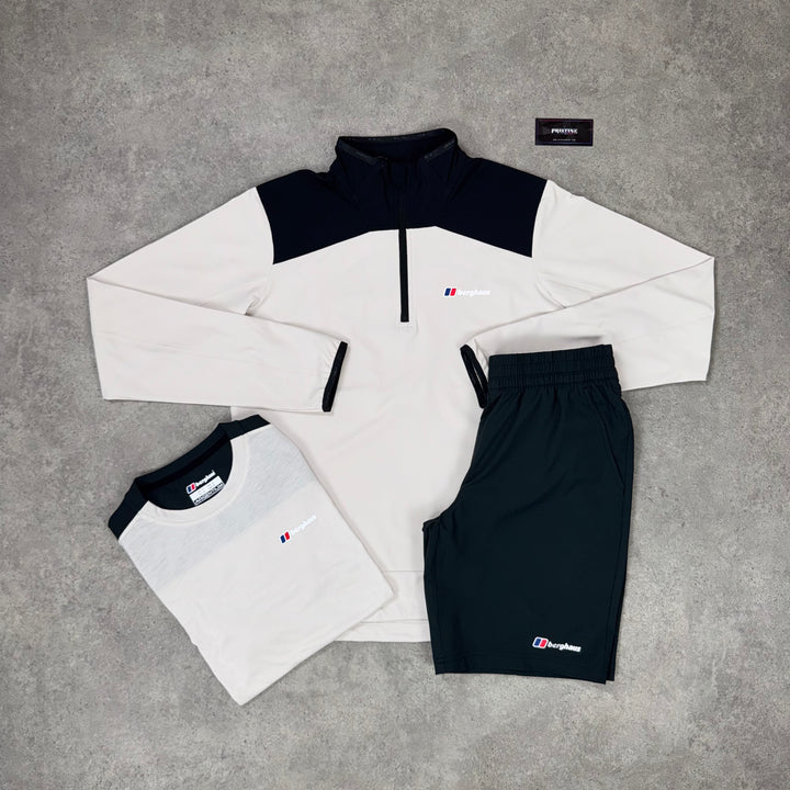 Berghaus Summit 1/4 Zip Tri Short Set – Blackout x Stone