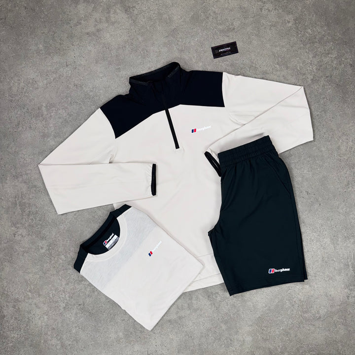 Berghaus Summit 1/4 Zip Tri Short Set – Blackout x Stone
