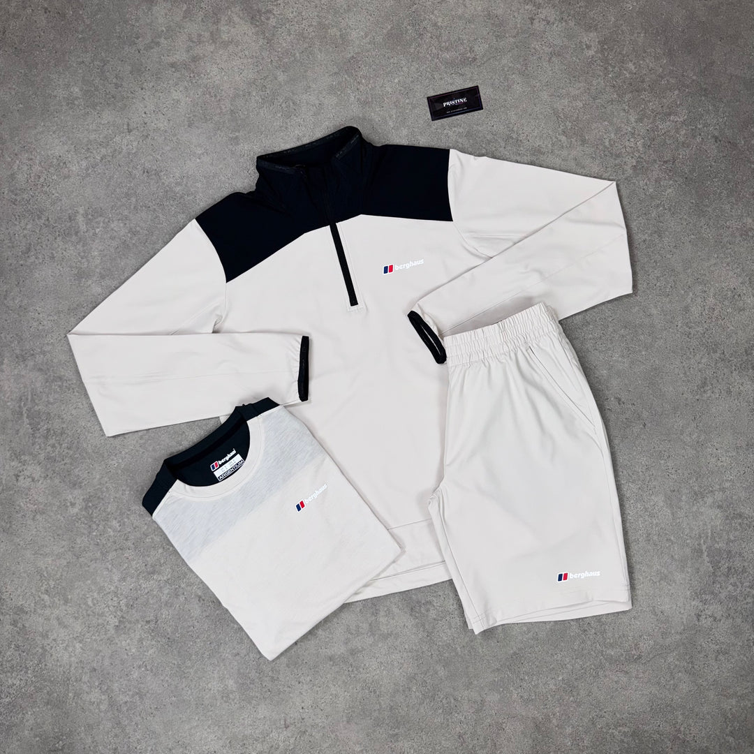 Berghaus Summit 1/4 Zip Tri Short Set – Stone x Blackout