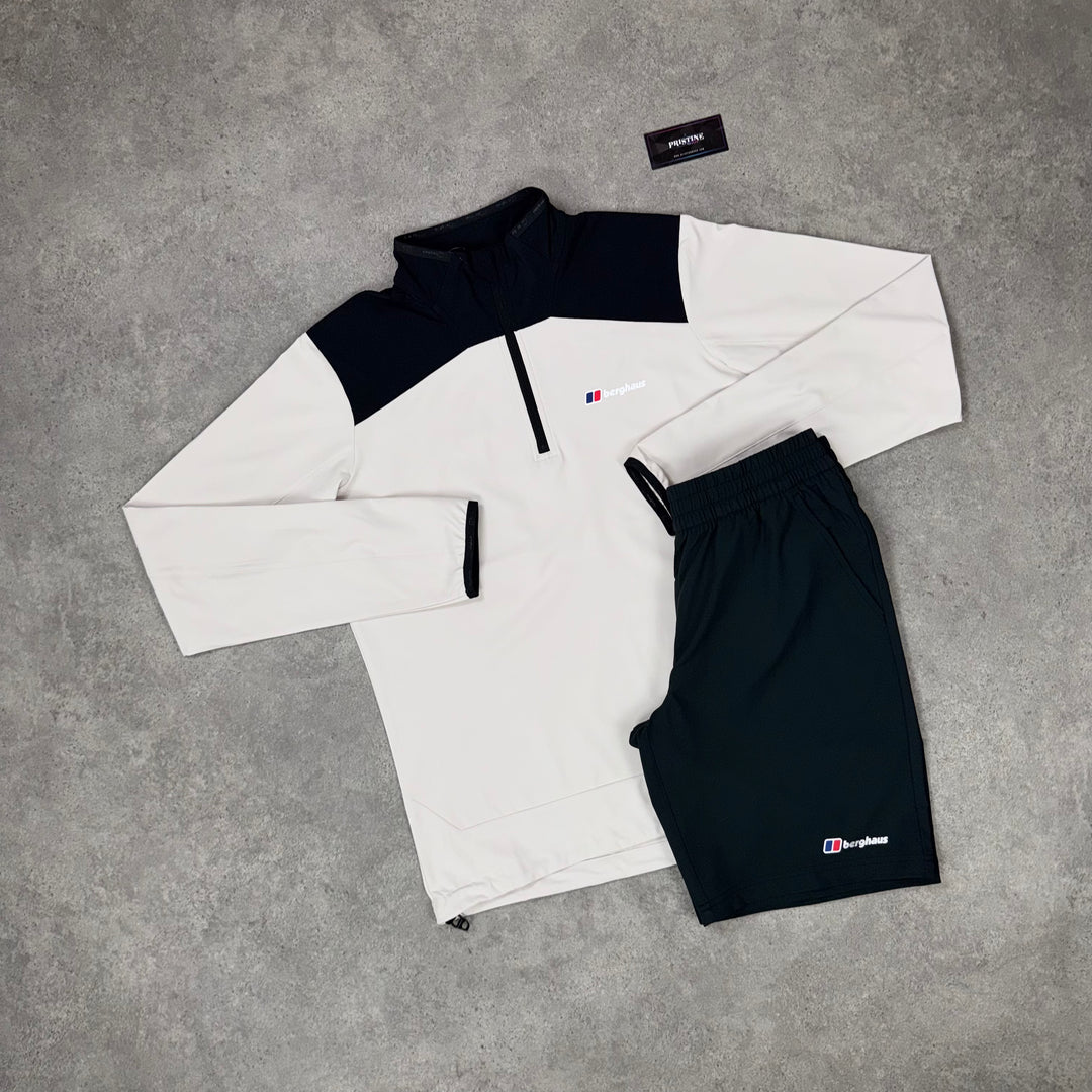 Berghaus Summit 1/4 Zip Short Set – Stone x Blackout