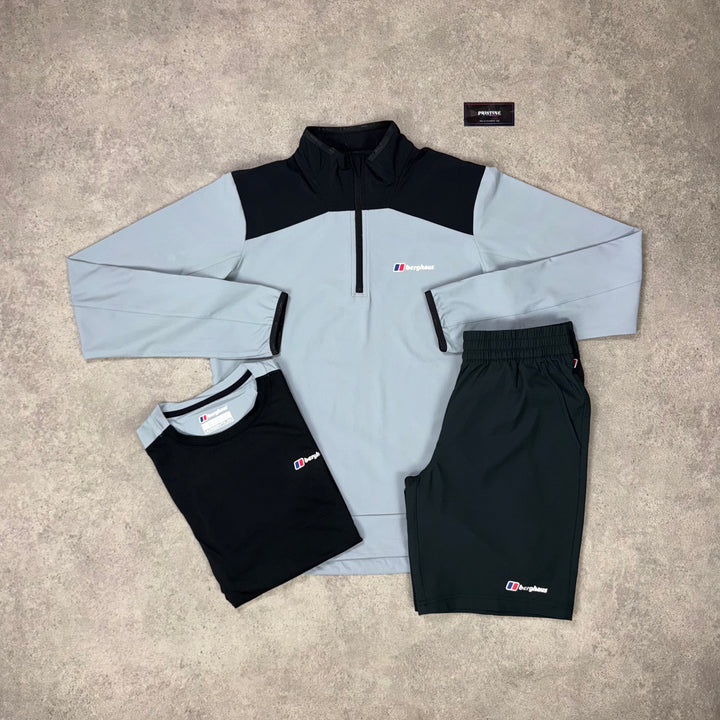 Berghaus Summit 1/4 Zip Tri Short Set – Glacier x Onyx x Charcoal