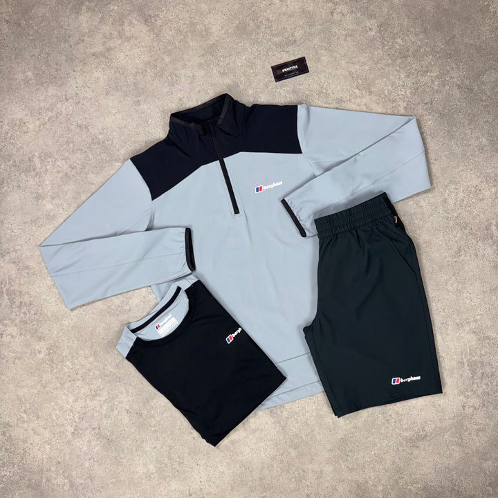 Berghaus Summit 1/4 Zip Tri Short Set – Glacier x Onyx x Charcoal