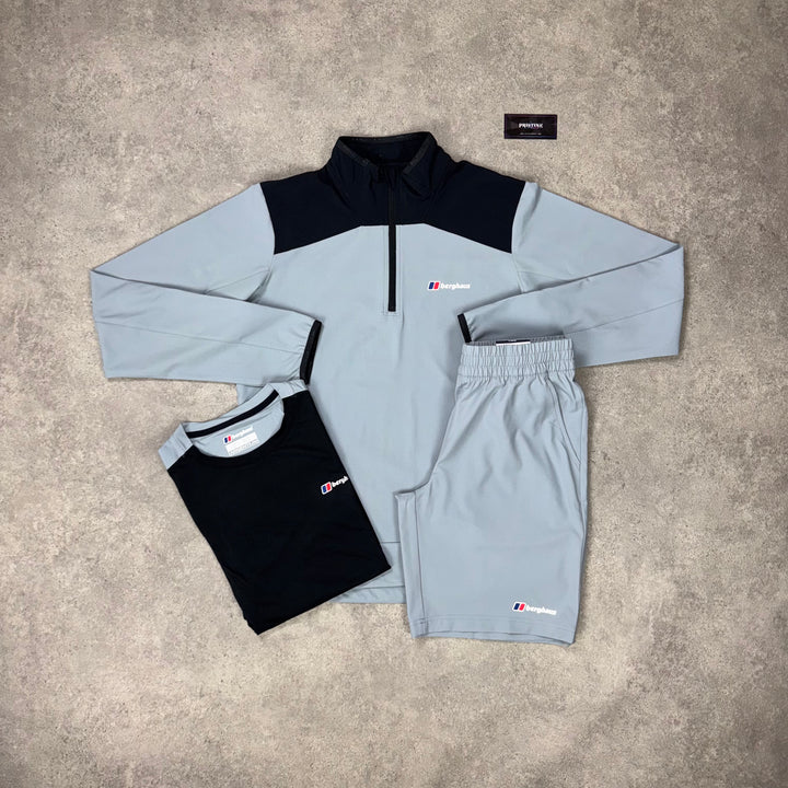 Berghaus Summit 1/4 Zip Tri Short Set – Glacier x Onyx