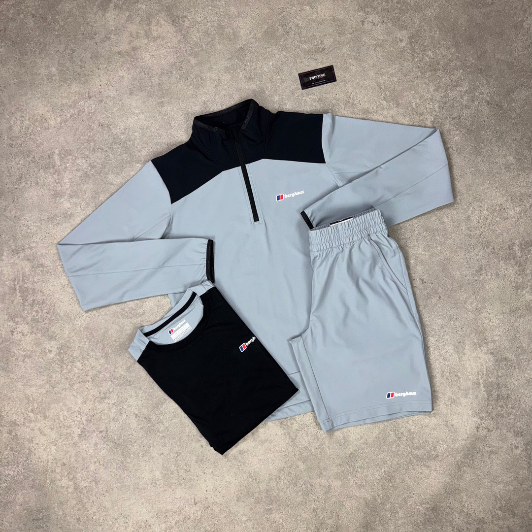 Berghaus Summit 1/4 Zip Tri Short Set – Glacier x Onyx