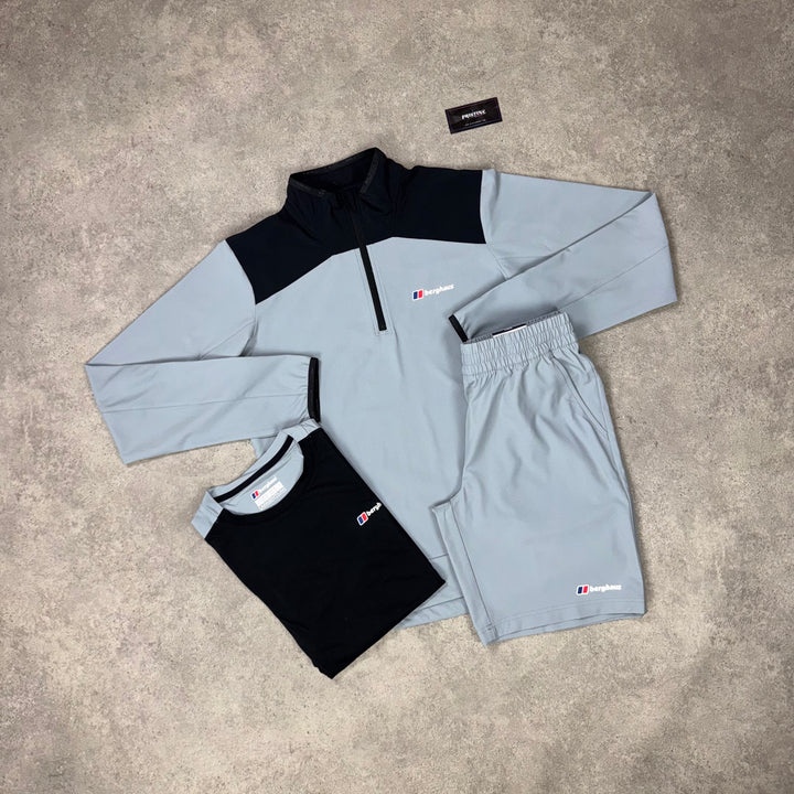 Berghaus Summit 1/4 Zip Tri Short Set – Glacier x Onyx