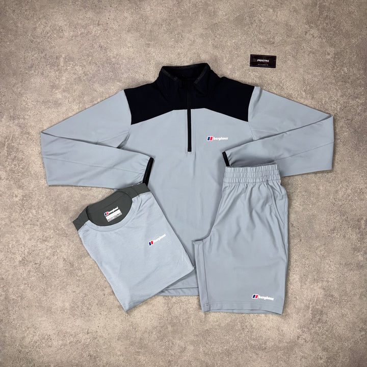 Berghaus Summit 1/4 Zip Tri Short Set – Glacier x Onyx