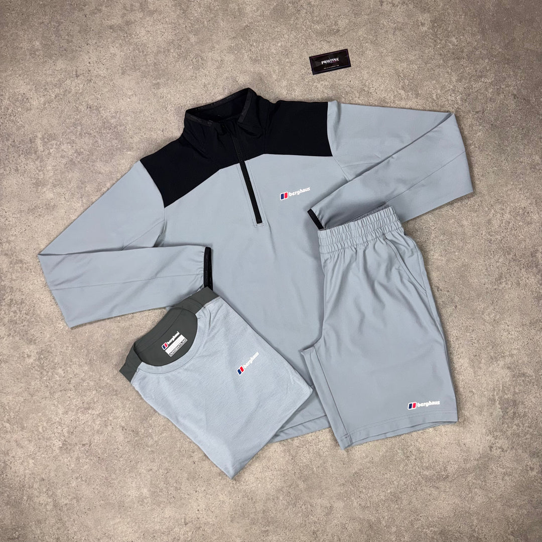 Berghaus Summit 1/4 Zip Tri Short Set – Glacier x Onyx