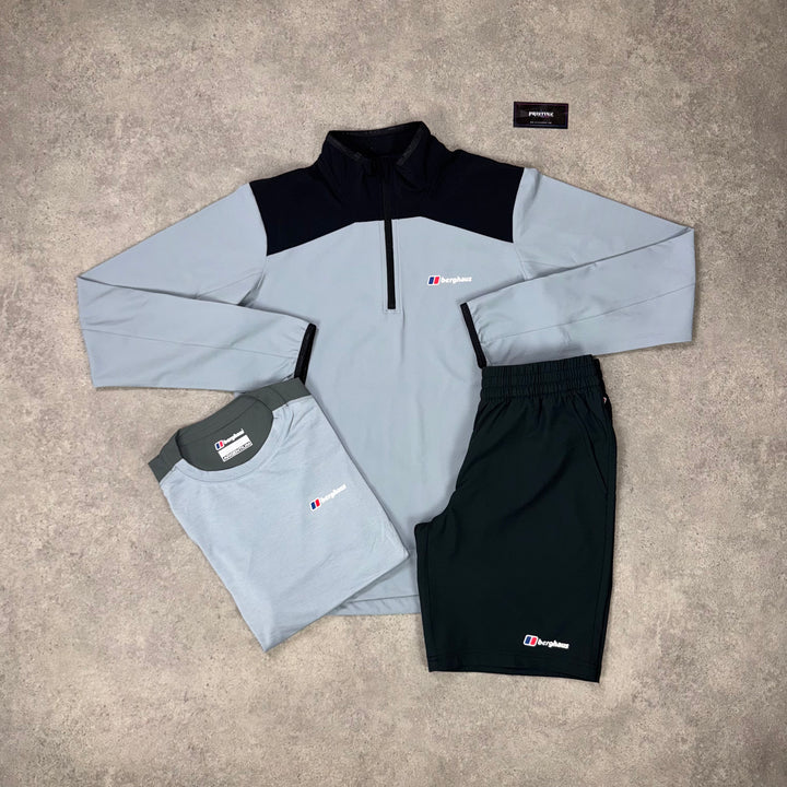 Berghaus Summit 1/4 Zip Tri Short Set – Glacier x Onyx x Charcoal