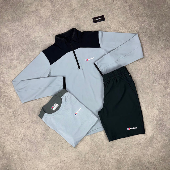 Berghaus Summit 1/4 Zip Tri Short Set – Glacier x Onyx x Charcoal