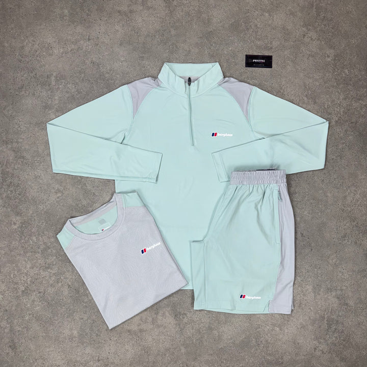 Berghaus Horizon 1/4 Zip Tri Short Set – Mint x Silver Mist