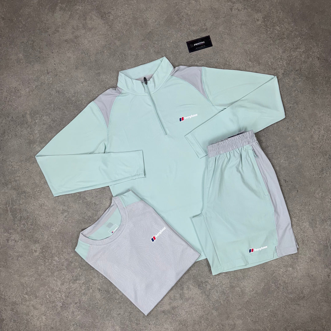Berghaus Horizon 1/4 Zip Tri Short Set – Mint x Silver Mist